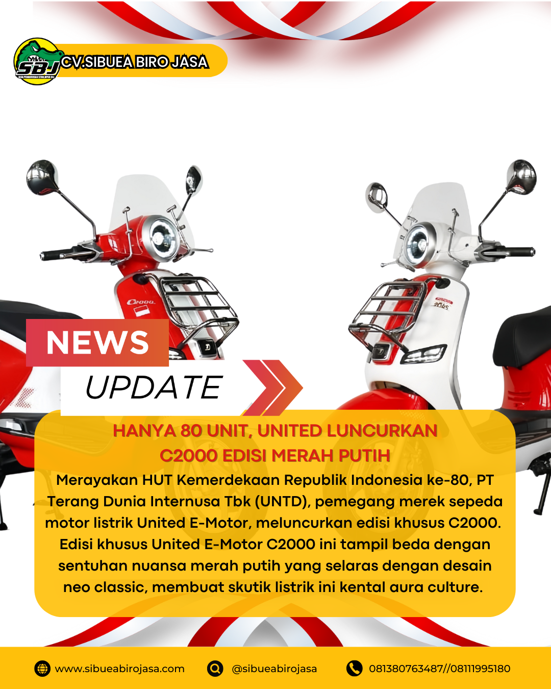 United Luncurkan C2000 Edisi Merah Putih, Hanya 80 Unit!